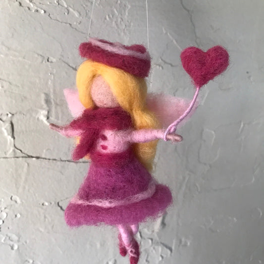 Little love fairy. Needle felted Valentines’s day gift. Little Fairy Ornament. Spring decoration.